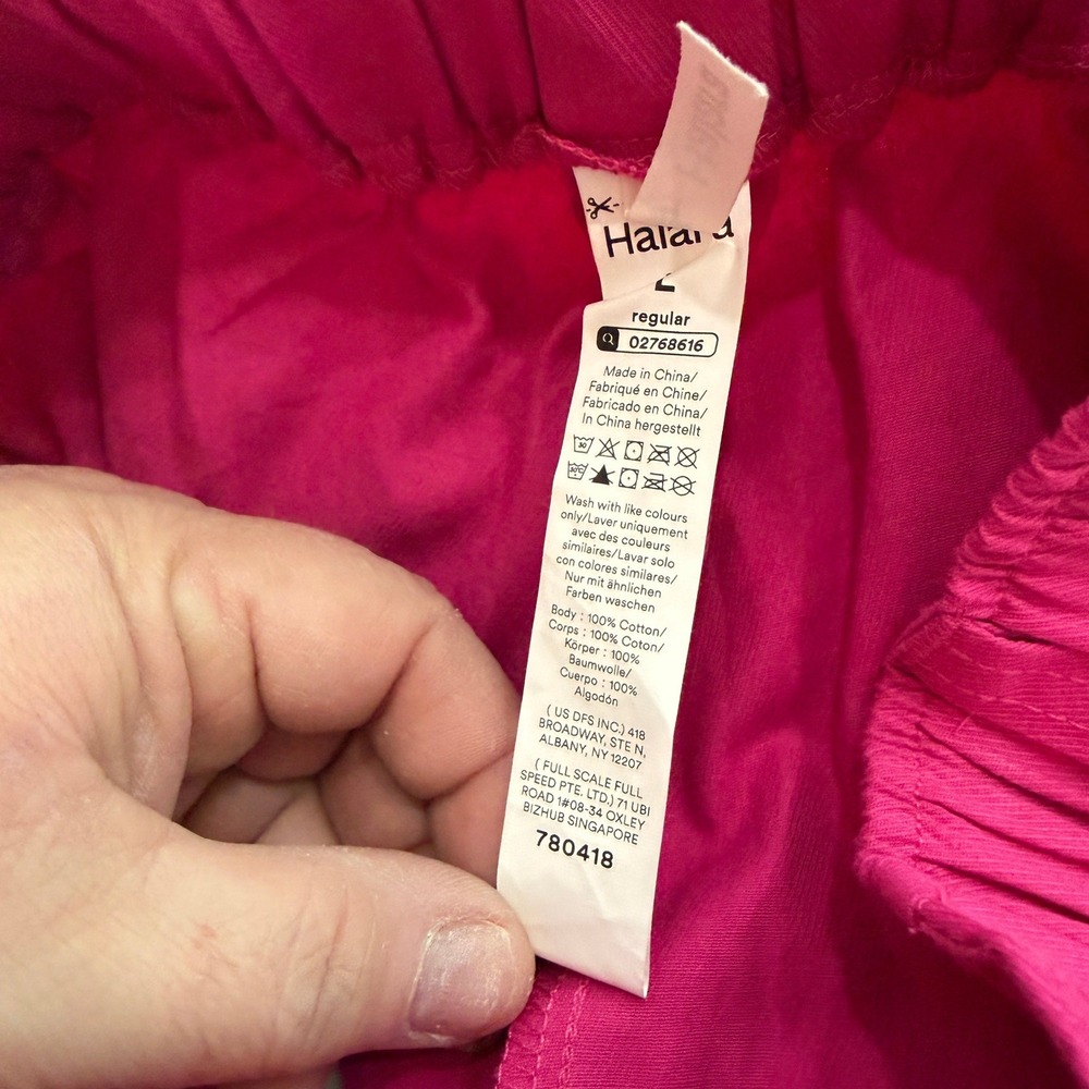 Halara Women Pink High Waisted Pleated Jogger Pants Cotton Size L Regular 780418 - Picture 5 of 7